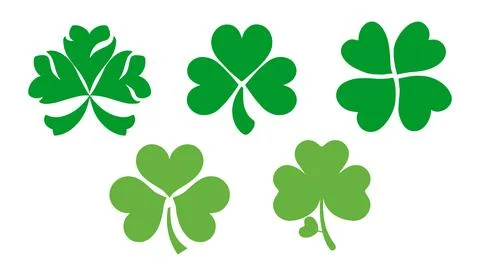 Abstract Vector Saint Patrick's Day Clover Leaf Icon Design Template Stock Illustration