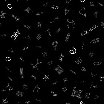 Abstract vector school doodles seamless pattern Illustrazione stock