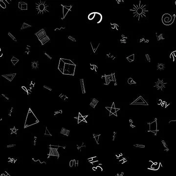 Abstract vector school doodles seamless pattern Stock Illustration
