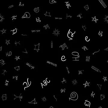 Abstract vector school doodles seamless pattern Illustrazione stock