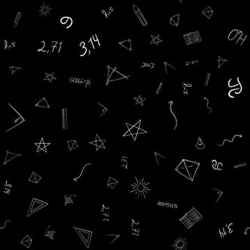 Abstract vector school doodles seamless pattern Stock Illustration