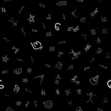 Abstract vector school doodles seamless pattern Stock Illustration