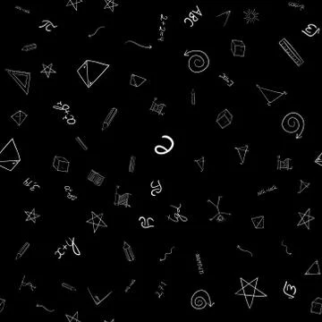 Abstract vector school doodles seamless pattern Stock Illustration