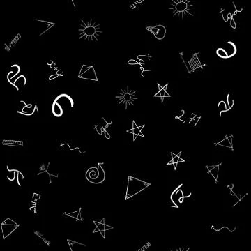 Abstract vector school doodles seamless pattern Illustrazione stock