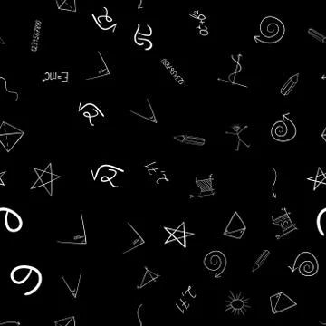 Abstract vector school doodles seamless pattern Illustrazione stock