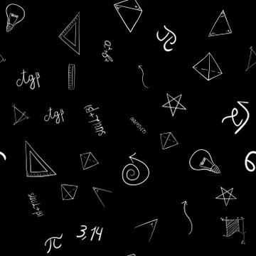 Abstract vector school doodles seamless pattern Stock Illustration