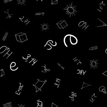 Abstract vector school doodles seamless pattern Stock Illustration