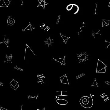 Abstract vector school doodles seamless pattern Stock Illustration