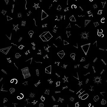Abstract vector school doodles seamless pattern Illustrazione stock