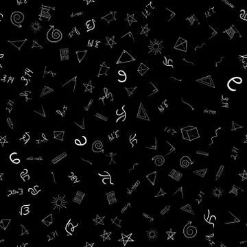 Abstract vector school doodles seamless pattern Illustrazione stock