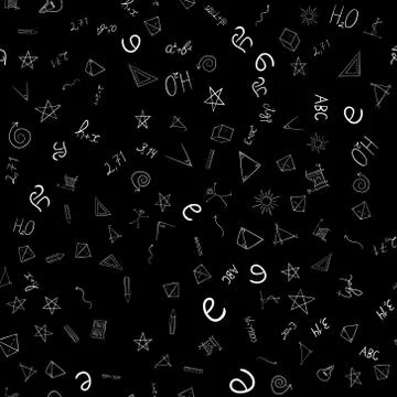 Abstract vector school doodles seamless pattern Illustrazione stock