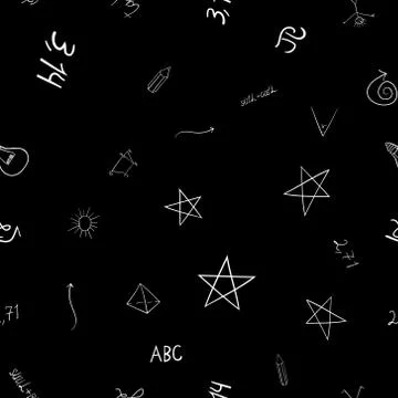 Abstract vector school doodles seamless pattern イラスト素材