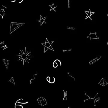 Abstract vector school doodles seamless pattern イラスト素材