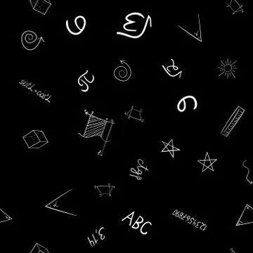 Abstract vector school doodles seamless pattern Stock Illustration