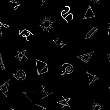 Abstract vector school doodles seamless pattern Stock Illustration