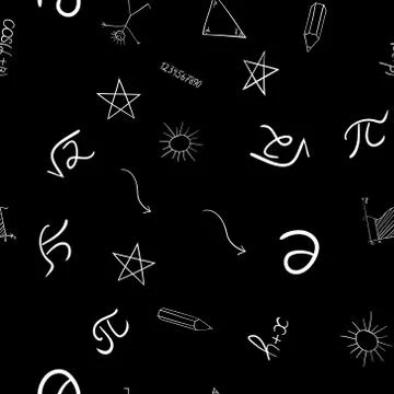Abstract vector school doodles seamless pattern Stock Illustration