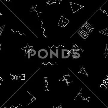 Abstract vector school doodles seamless pattern Illustrazione stock