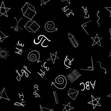 Abstract vector school doodles seamless pattern Stock Illustration