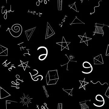 Abstract vector school doodles seamless pattern Stock Illustration