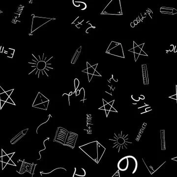 Abstract vector school doodles seamless pattern Illustrazione stock