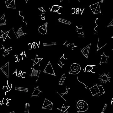 Abstract vector school doodles seamless pattern Illustrazione stock