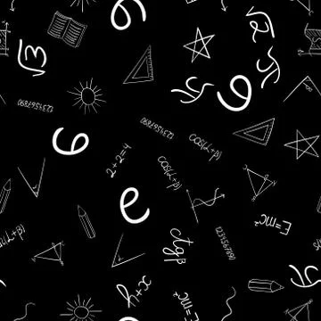 Abstract vector school doodles seamless pattern Stock Illustration