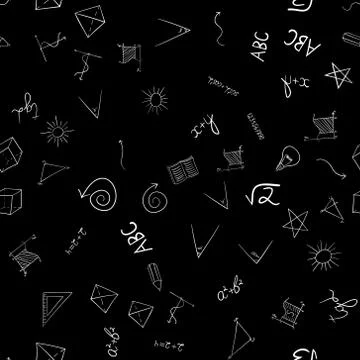 Abstract vector school doodles seamless pattern 스톡 일러스트