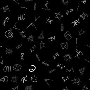 Abstract vector school doodles seamless pattern Stock Illustration