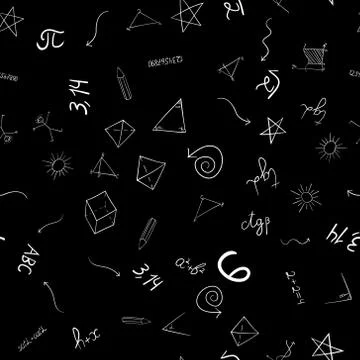 Abstract vector school doodles seamless pattern Stock Illustration