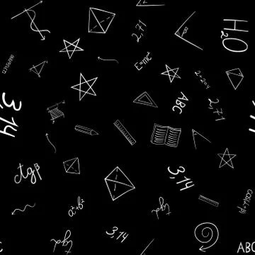 Abstract vector school doodles seamless pattern Illustrazione stock