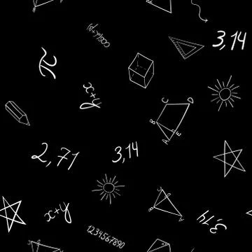 Abstract vector school doodles seamless pattern Stock Illustration