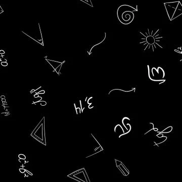 Abstract vector school doodles seamless pattern Stock Illustration