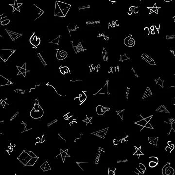 Abstract vector school doodles seamless pattern 스톡 일러스트