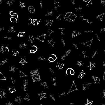 Abstract vector school doodles seamless pattern Stock Illustration