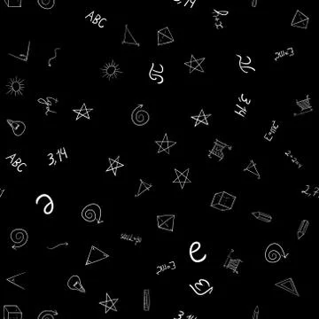 Abstract vector school doodles seamless pattern Stock Illustration