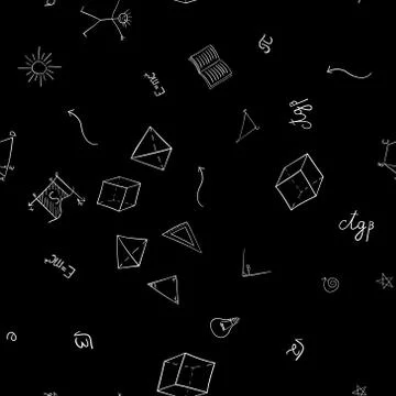 Abstract vector school doodles seamless pattern Stock Illustration