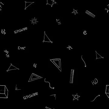 Abstract vector school doodles seamless pattern Stock Illustration