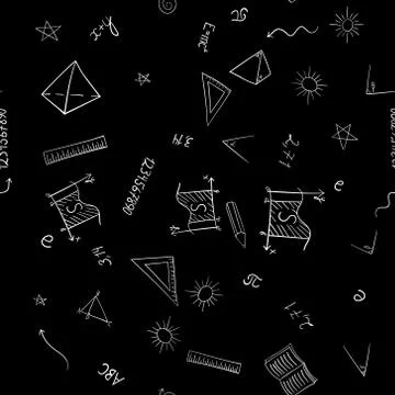 Abstract vector school doodles seamless pattern Stock Illustration
