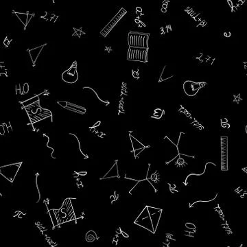 Abstract vector school doodles seamless pattern Stock Illustration