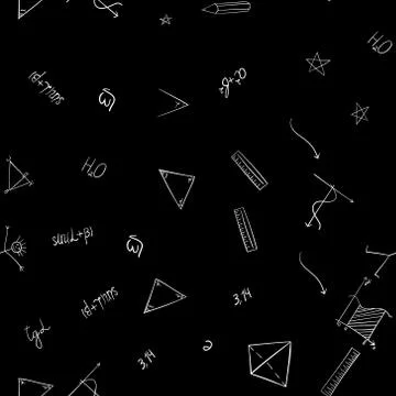 Abstract vector school doodles seamless pattern Illustrazione stock