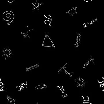 Abstract vector school doodles seamless pattern Illustrazione stock