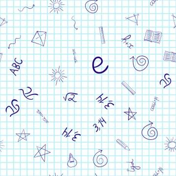 Abstract vector school doodles seamless pattern Stock Illustration