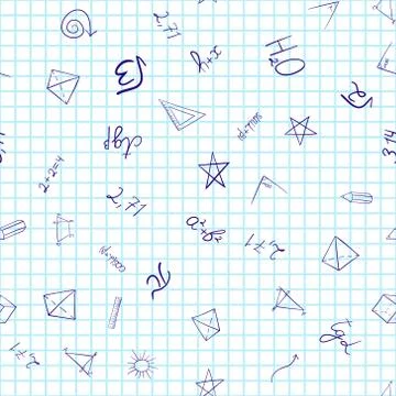 Abstract vector school doodles seamless pattern Illustrazione stock
