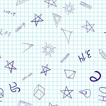 Abstract vector school doodles seamless pattern 스톡 일러스트