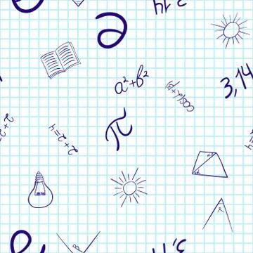 Abstract vector school doodles seamless pattern Illustrazione stock