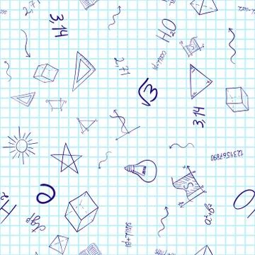 Abstract vector school doodles seamless pattern Stock Illustration