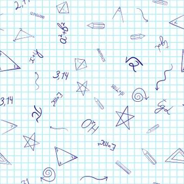 Abstract vector school doodles seamless pattern Stock Illustration