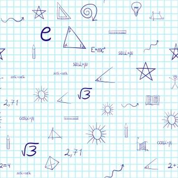 Abstract vector school doodles seamless pattern Stock Illustration