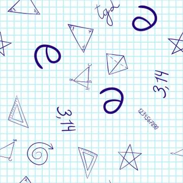 Abstract vector school doodles seamless pattern Stock Illustration