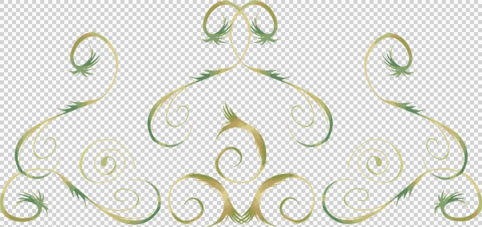 Abstract vector with scrollwork and tendrils forming border on transparent Illustrazione stock